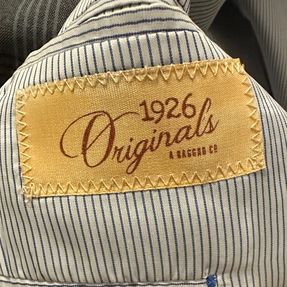 Haggar blue and white window pane men’s blazer sz 44L - Picture 5 of 8